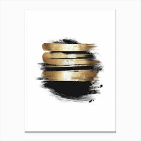 Gold Brush Strokes Canvas Print