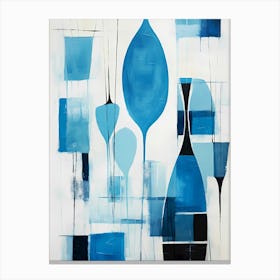 blue mid century art Canvas Print