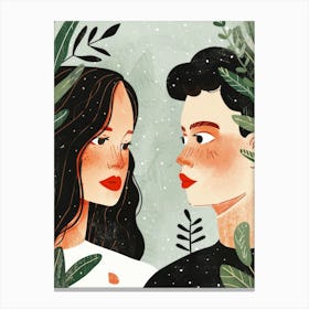 Illustration Of A Couple 6 Canvas Print