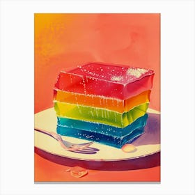 Rainbow Jelly Slice Vintage Advertisement Illustration 1 Canvas Print