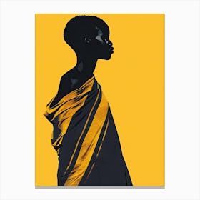 The African Woman In Yellow; A Boho Symphony Canvas Print