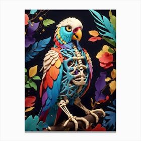 Skeleton Parrot Canvas Print