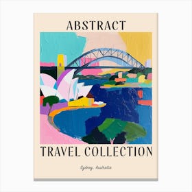 Abstract Travel Collection Poster Sydney Australia 3 Canvas Print