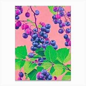 Boysenberry 1 Risograph Retro Poster Fruit Canvas Print