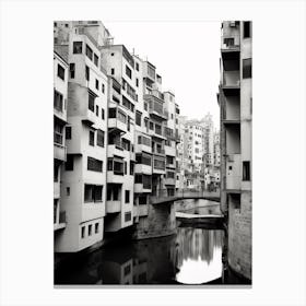 Girona, Spain, Black And White Old Photo 1 Canvas Print