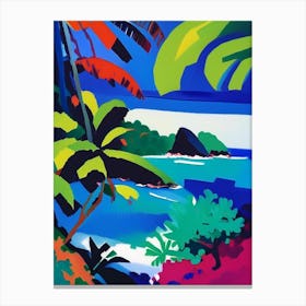 Curieuse Island Seychelles Colourful Painting Tropical Destination Canvas Print