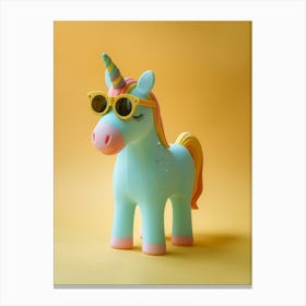 Pastel Toy Unicorn With Sunglasses 1 Canvas Print