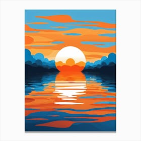 Sunset Over The Water 1 Canvas Print