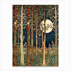 William Morris Moonlight In The Forest 127 Canvas Print