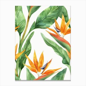 Bird Of Paradise Seamless Pattern 4 Canvas Print