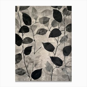 Black And White Leaves 7 Canvas Print