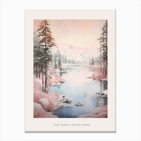 Dreamy Winter Painting Poster Lake Tahoe Usa 2 Canvas Print