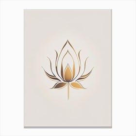 Lotus Flower, Buddhist Symbol Retro Minimal 3 Canvas Print