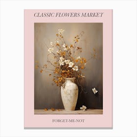 Classic Flowers Market  Forget Me Not Floral Poster 2 Canvas Print