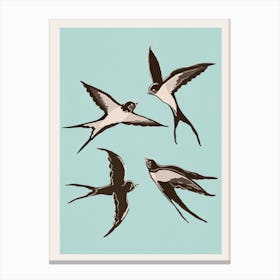 Flying Swallows Canvas Print