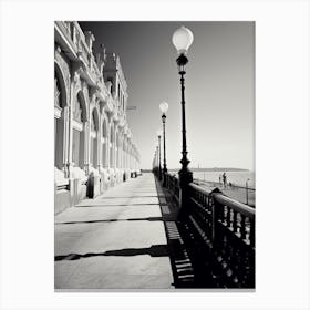 Nice, France, Mediterranean Black And White Photography Analogue 4 Canvas Print