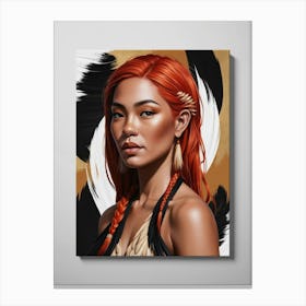 Portrait Of A Native American Woman Canvas Print