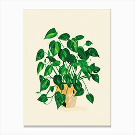 Pothos Plant Minimalist Illustration 8 Canvas Print