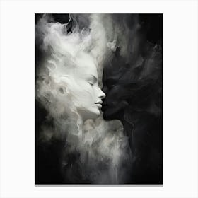 Celestial Whsipers Abstract Black And White 2 Canvas Print