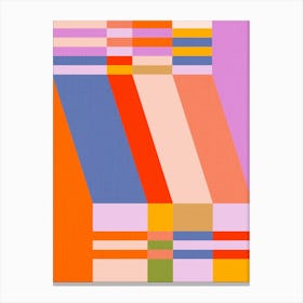 Bold and Playful Mid Century geometric stripes 2 - Bauhaus Inspired Canvas Print