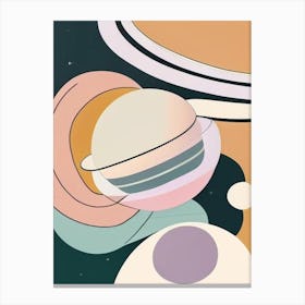 Saturn Musted Pastels Space Canvas Print