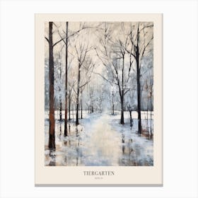 Winter City Park Poster Tiergarten Berlin 4 Canvas Print