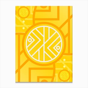 Geometric Abstract Glyph in Happy Yellow and Orange n.0049 Canvas Print