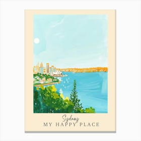 My Happy Place Sydney 1 Travel Poster Canvas Print
