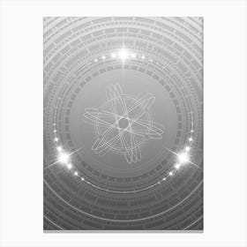 Geometric Glyph in White and Silver with Sparkle Array n.0298 Canvas Print