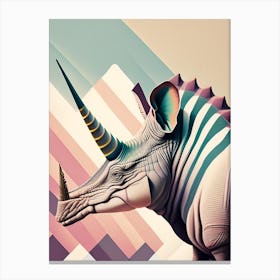Chasmosaurus Pastel Dinosaur Canvas Print