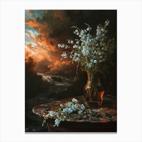 Baroque Floral Still Life Forget Me Nots 1 Canvas Print