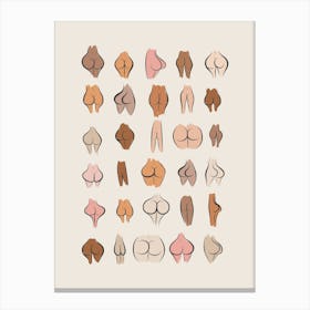 All Shapes and Sizes Bums Print Canvas Print
