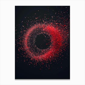 Red Circle With Confetti Canvas Print