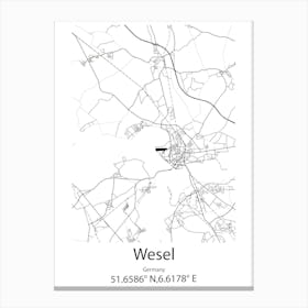 Wesel,Germany Minimalist Map Lienzos