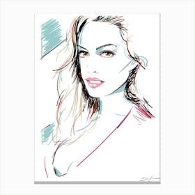 Anne Hathaway - Retro 80s Style Canvas Print