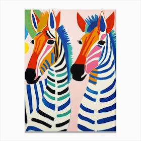 Colourful Kids Animal Art Zebra 1 Canvas Print