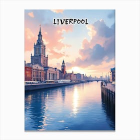 Liverpool Travel Retro Vintage V 04 Canvas Print