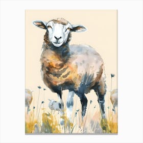 Sheep In The Field Canvas Print