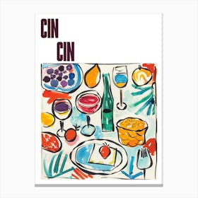 Cin Cin Poster Summer Wine Matisse Style 12 Canvas Print