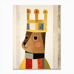 Little Squirrel Wearing A Crown Canvas Print