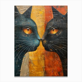 Two Cats Kissing Canvas Print