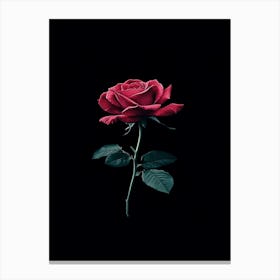 Rose On A Black Background 21 Canvas Print