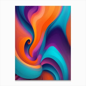 Abstract Colorful Waves Vertical Composition 86 Canvas Print