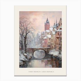 Dreamy Winter Painting Poster Cesky Krumloy Czech Republic 2 Canvas Print