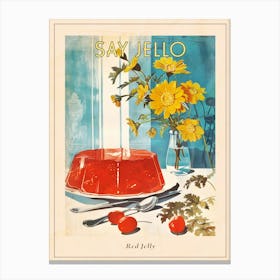 Red Jelly Vintage Cookbook Inspired 3 Poster Canvas Print