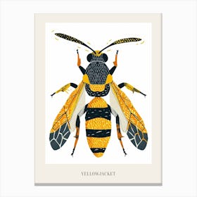 Colourful Insect Illustration Yellowjacket 19 Poster Canvas Print