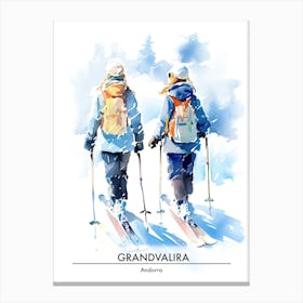 Grandvalira   Andorra, Ski Resort Poster Illustration 1 Canvas Print