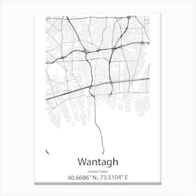 Wantagh,United States Minimalist Map Canvas Print