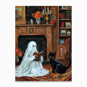 Ghost Reading A Book 12 Canvas Print