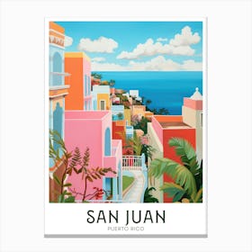 San Juan, Puerto Rico Maximalist Travel Poster Vibrant Colour Canvas Print